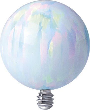 TITANIUM INTERNAL SYNTHETIC OPAL BALL 4MM