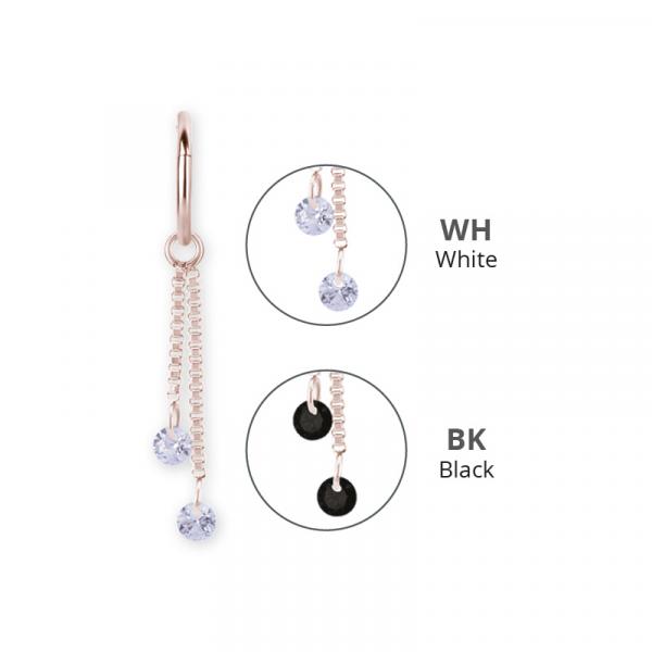 ROSE GOLD PVD SS316L CHAIN CHARM FOR HINGED RINGS