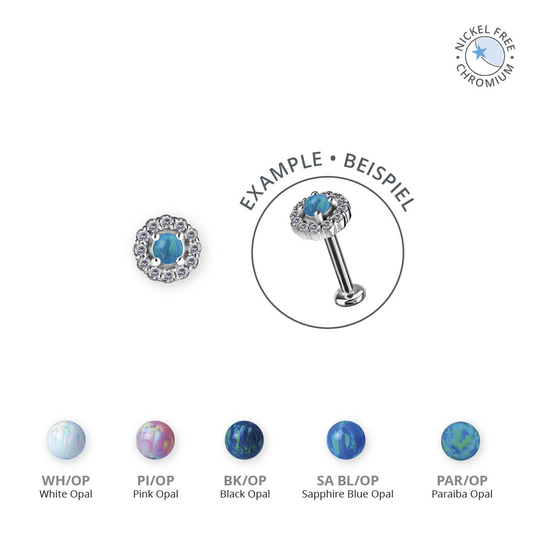 CoCr NF THREADLESS ATTACHMENT SET W. LAB CREATED OPALS