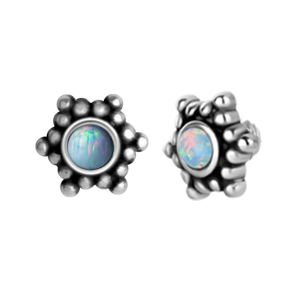 SS316L MICRO ATTACHMENT SET W. LAB CREATED OPAL