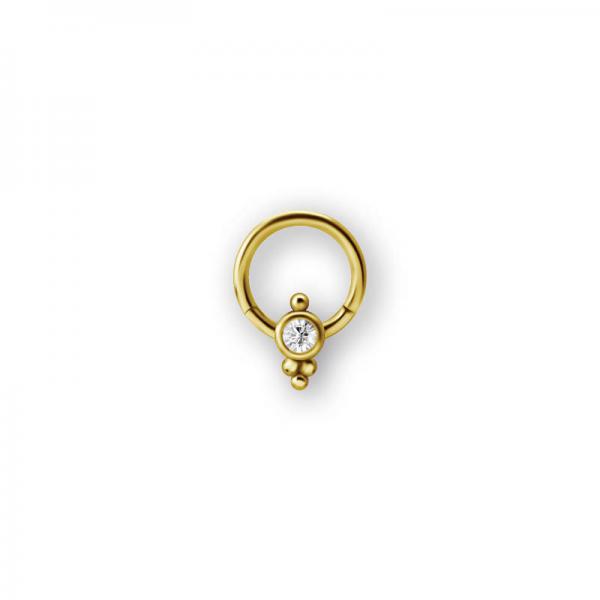 24K GOLD PVD SS316L CLUSTER STYLE CLICKER W. EPOXY BACK COVER