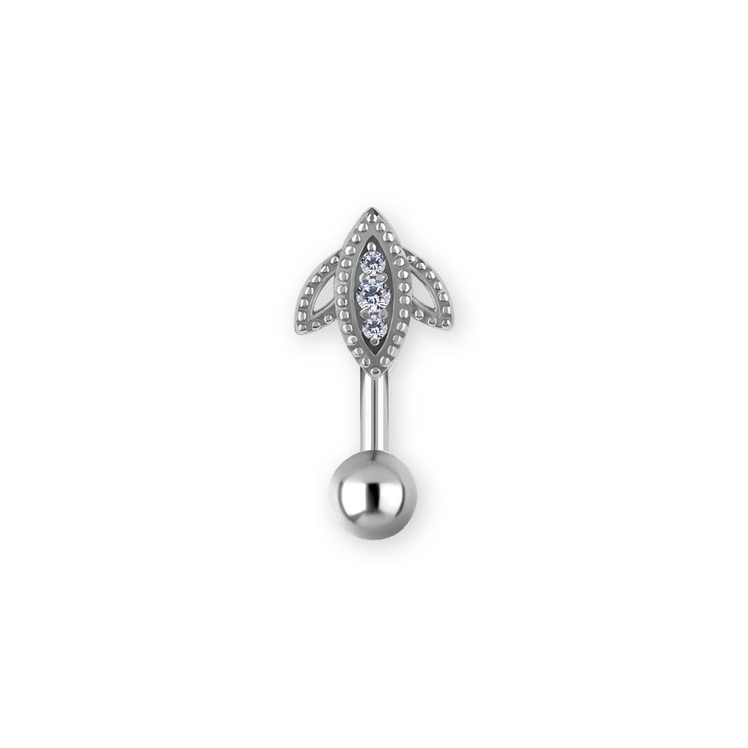SS316L BELLY BANANA SET W. PREMIUM ZIRCONIA