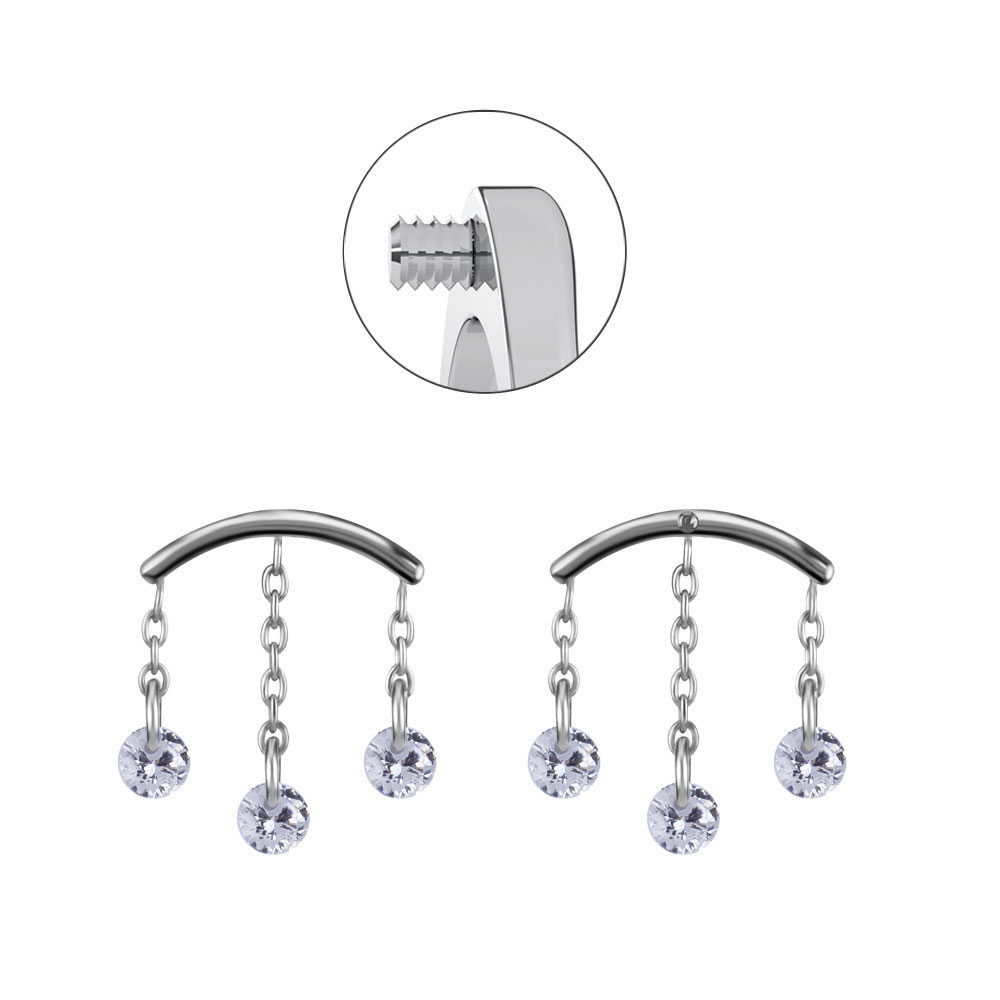 CoCr NF PVD TITANIUM INTERNAL ATTACHMENT FOR FLAT HELIX W. CUBIC ZIRCONIA