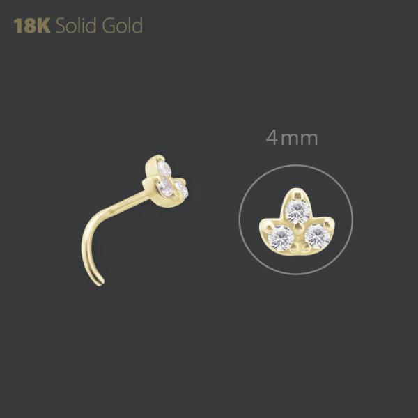 18K GOLD TRINTY MARQUISE NOSE STUD SET W. PREMIUM ZIRCONIA