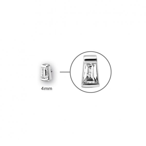 SS316L TAPPER BAGUETTE MICRO ATTACHMENT SET W. CUBIC ZIRCONIA