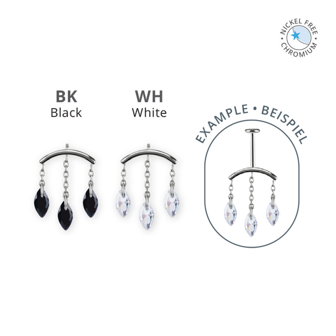 CoCr NF PVD TITANIUM INTERNAL MICRO ATTACHMENT FOR VERTICAL HELIX W. CUBIC ZIRCONIA