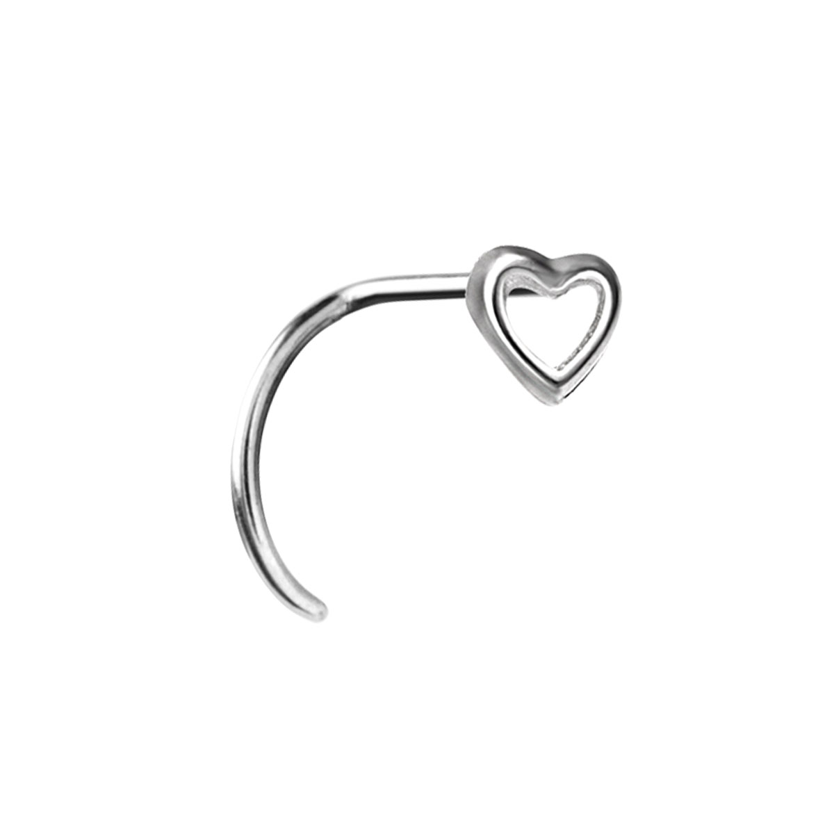 SS316L CURVED NOSE STUD (HEART)