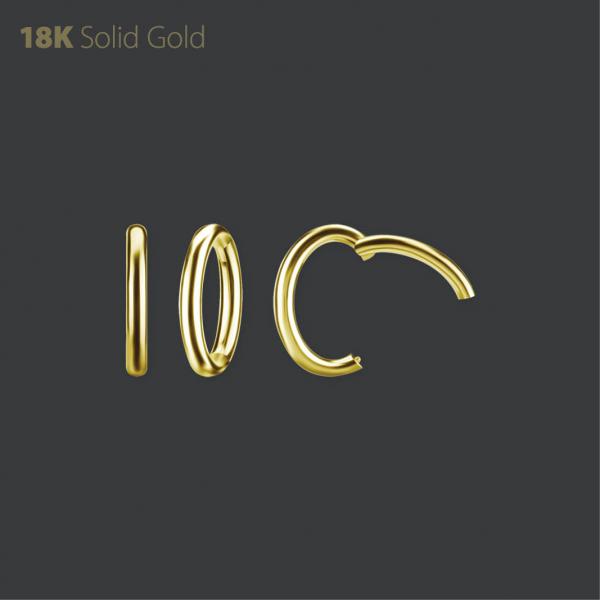 18K GOLD OVAL BELLY CLICKER (ROUND PROFILE)