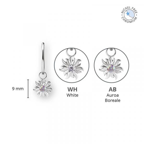 CoCr NF FLOWER CHARMS FOR HINGED RINGS SET W.PREMIUM ZIRCONIA