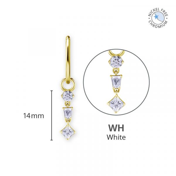 18K GOLD PVD CoCr NF CHARMS SET W. PREMIUM ZIRCONIA