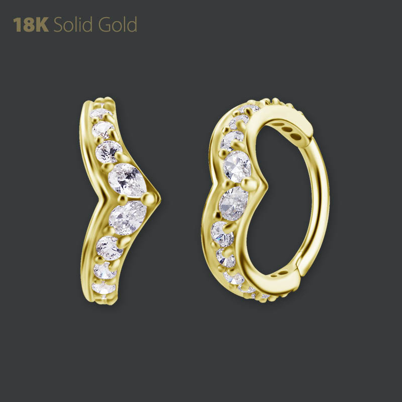 18K GOLD HINGED SEGMENT RING SET WITH PREMIUM ZIRCONIA