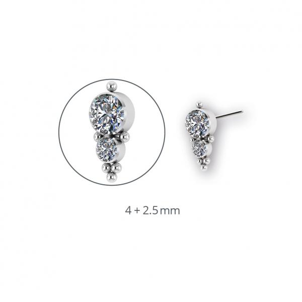 TITANIUM THREADLESS JEWELLED CLUSTERS ATTACHMEN SET W. PREMIUM ZIRCONIA