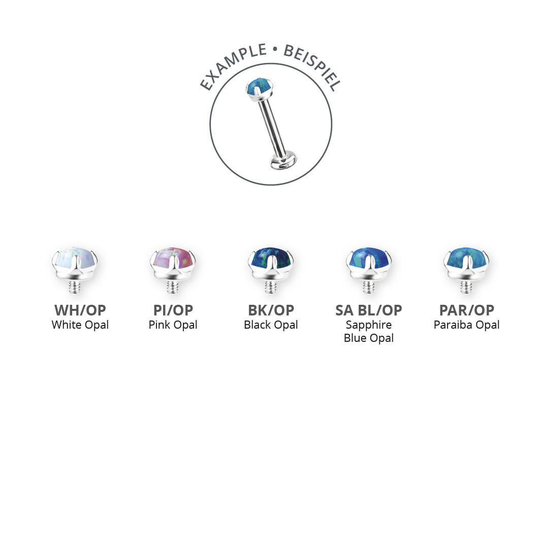 TITANIUM INTERNAL MICRO ATTACHMENT PRONG SET W.  LAB CREATED OPAL