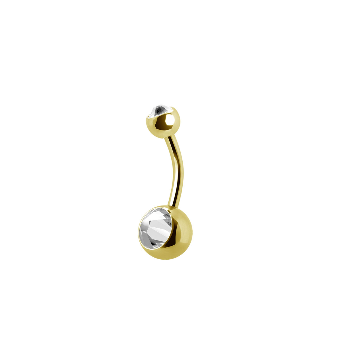 24K GOLD PVD SS316L DOUBLED JEWELLED BABY BANANAS (BIG STONE)