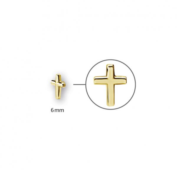 24K GOLD PVD PLAIN CROSS MICRO ATTACHMENT