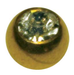 24K GOLD PVD SS316L JEWELLED 6MM BALLS