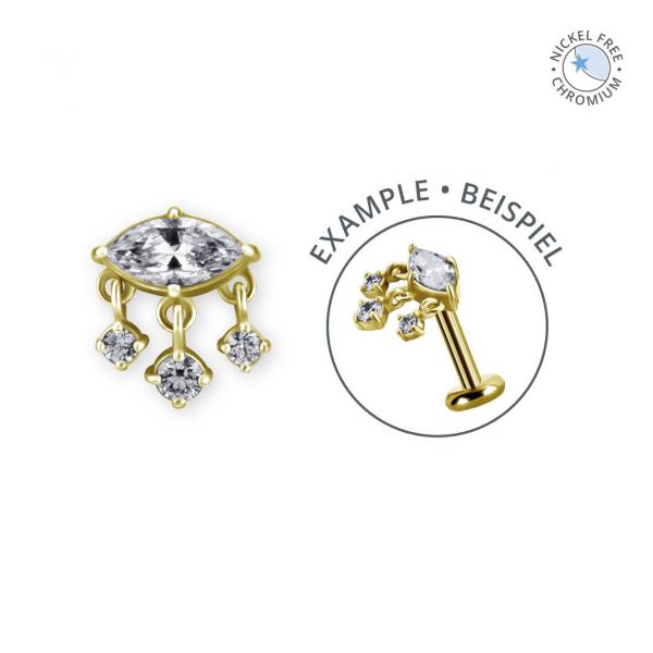 18K GOLD PVD CoCr NF INTERNAL MICRO ATTACHMENT SET W. PREMIUM ZIRCONIA