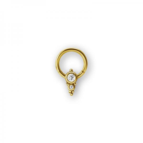 24K GOLD PVD SS316L CLUSTER STYLE CLICKER W. EPOXY BACK COVER