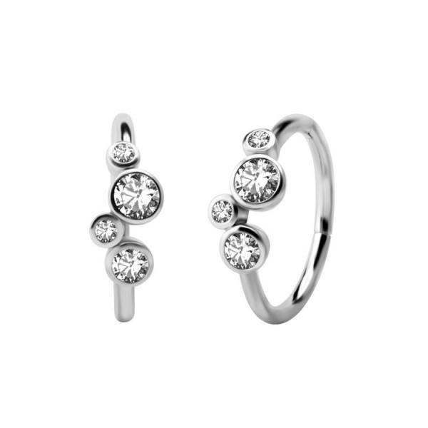 SS316L HINGED RING SET W. CUBIC ZIRCONIA