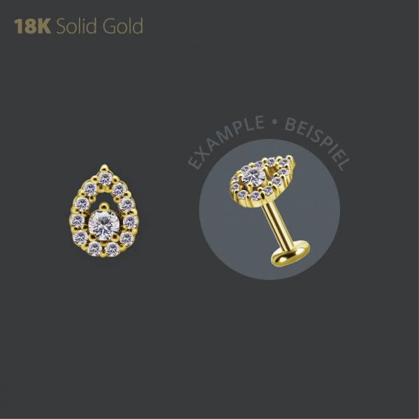18K GOLD INTERNAL  MICRO ATTACHMENT SET W. PREMIUM ZIRCONIA