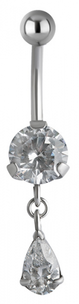SS316L BELLY BANANA TEARDROP DANGLE CUP PRONG SETTING