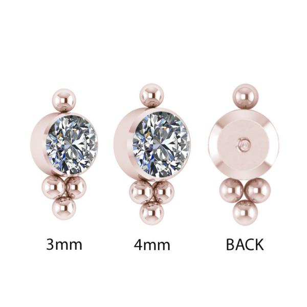 ROSE GOLD PVD TITANIUM CLUSTER INTERNAL MICRO ATTACHMENT SET W. PREMIUM CRYSTALS
