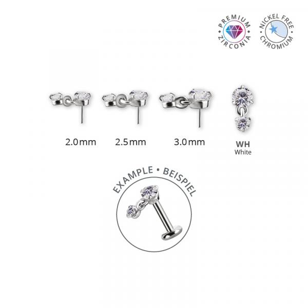 CoCr NF THREADLESS 3 PRONG MICRO ATTACHMENT W. DANGLE SET W. PREMIUM ZIRCONIA