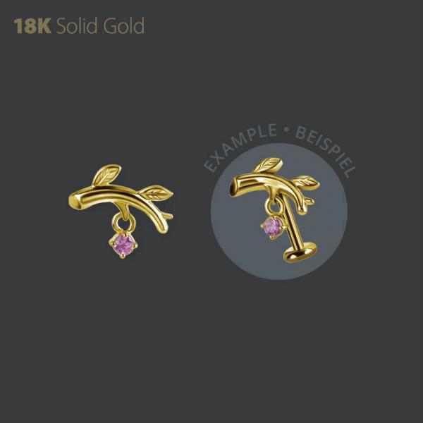 18K GOLD INTERNAL MICRO ATTACHMENT SET W. GENUINE PINK SAPPHIRE