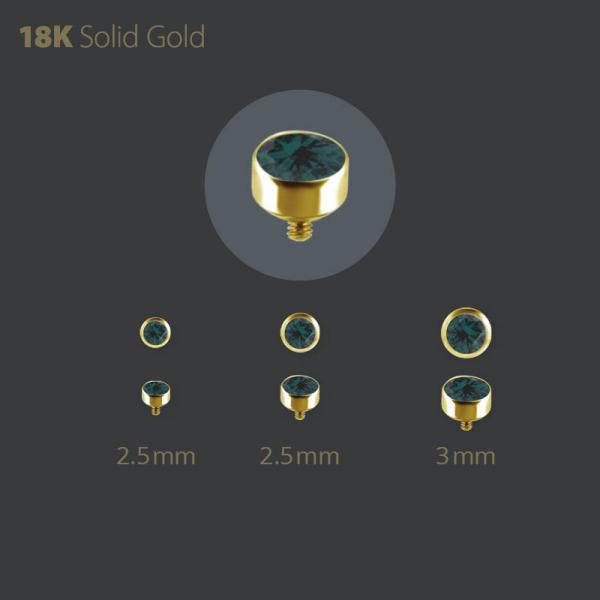 18K GOLD INTERNAL MICRO ATTACHMENT DISC SET W. PREMIUM NANO GEMS