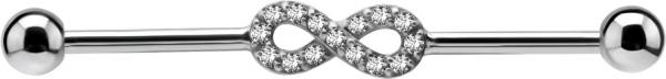 SS316L INDUSTRIAL BARBELLS SET WITH CUBIC ZIRCONIA  (INFINITY)