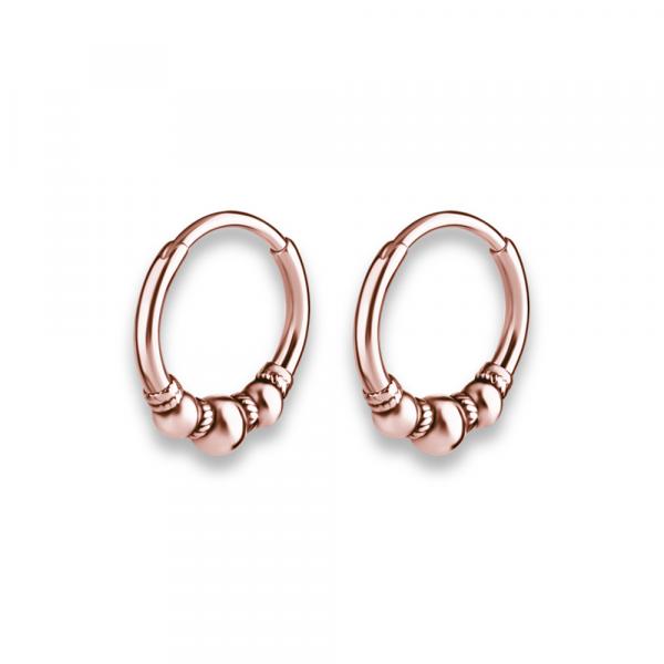 ROSE GOLD PVD SS316L HOOP EARRINGS (ETHNIC) (PAIR)