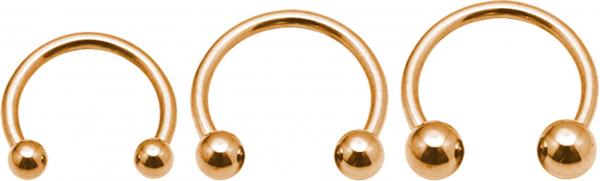 24K GOLD PVD SS316L CIRCULAR BARBELLS