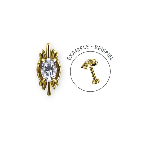 24K GOLD PVD SS316L INTERNAL MICRO ATTACHMENT SET W. PREMIUM ZIRCONIA
