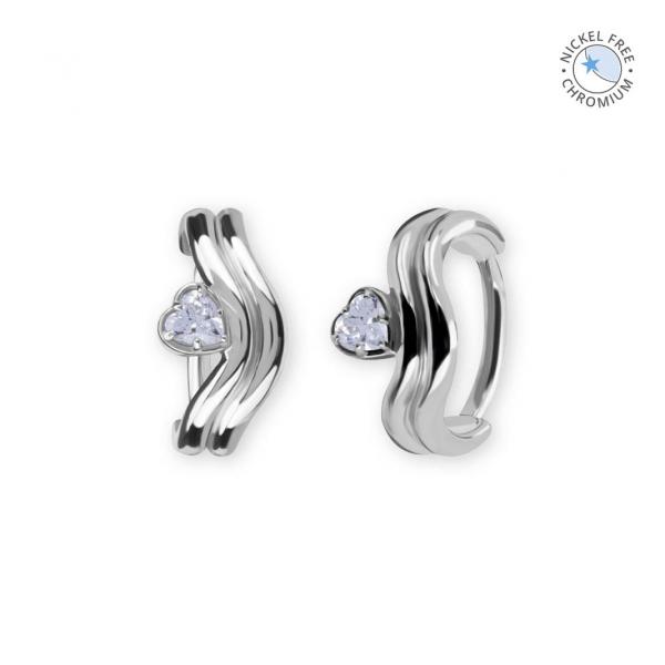 CoCr NF HEART HINGED RING SET W. PREMIUM ZIRCONIA