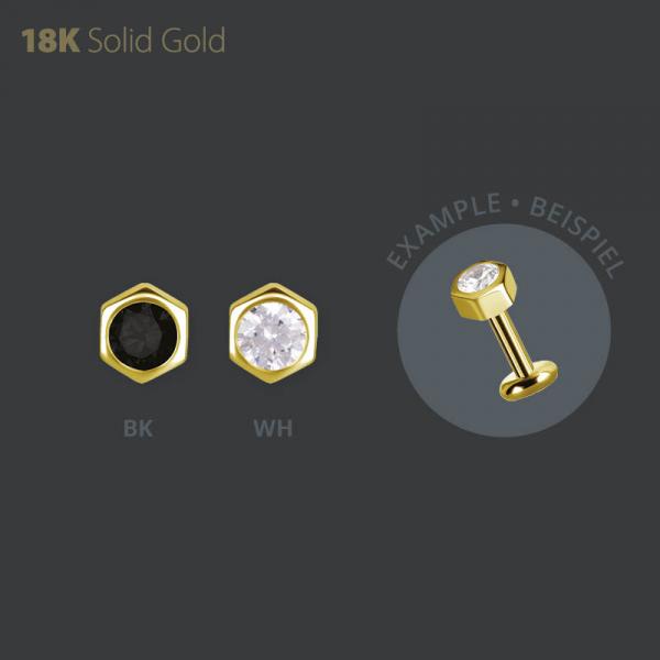 18K GOLD THREADLESS ATTACHMENT SET W. PREMIUM ZIRCONIA
