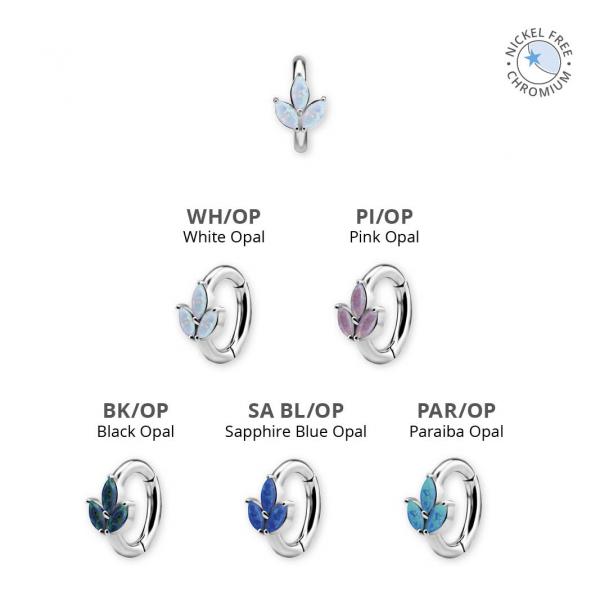 CoCr NF OVAL BELLY CLICKER SET W. LAB CREATED OPAL