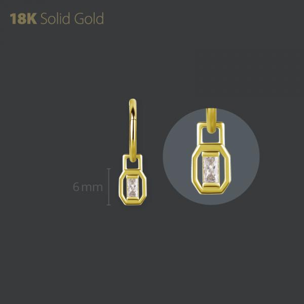 18K GOLD CHARM SET W. BAGUTTE PREMIUM ZIRCONIA