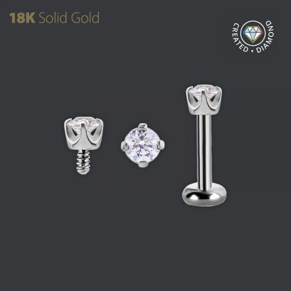 18K WHITE GOLD INTERNAL MICRO ATTACHMENT SET WITH LAB CREATED DIAMONDS