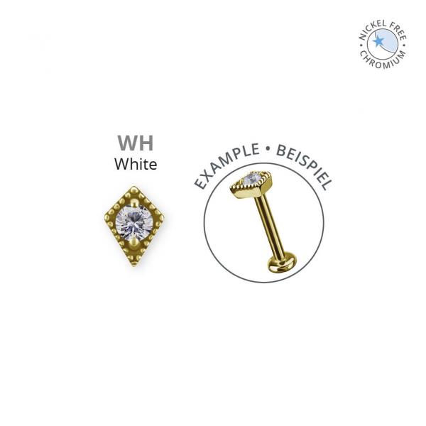 18K GOLD PVD CoCr NF THREADLESS KITE ATTACHMENT SET W. PREMIUM ZIRCONIA