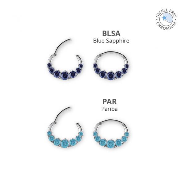 CoCr NF SEPTUM/DAITH CLICKER SET W. LAB CREATED GEMSTONE