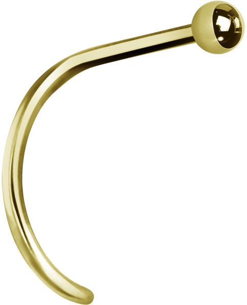 24K GOLD PVD TITANIUM CURVED NOSE STUDS (BALL)