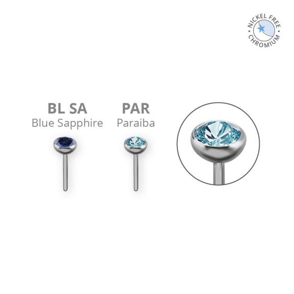 CoCR NF PVD TITANIUM THREADLESS BALL SET W. LAB CREATED GEMSTONE