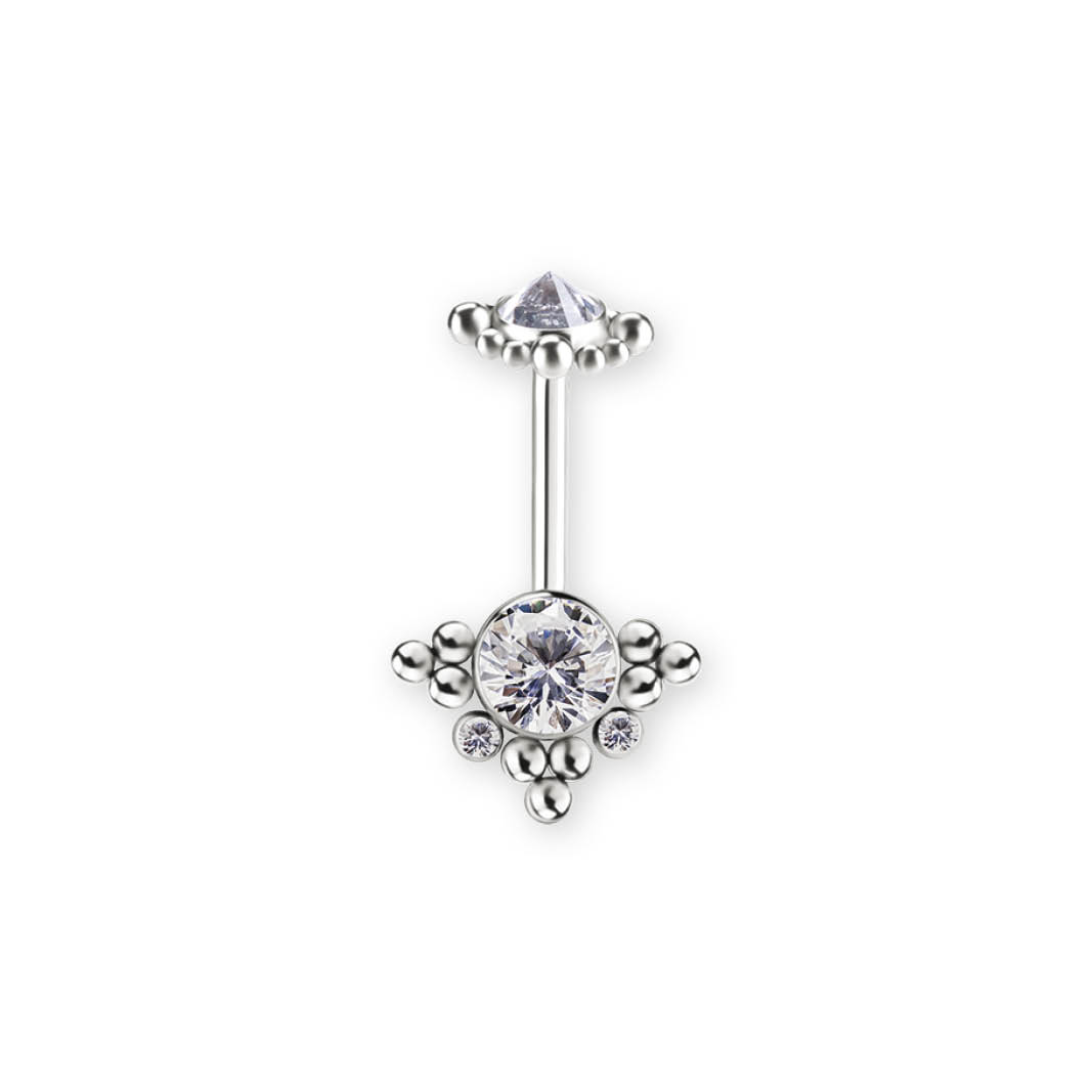 TITANIUM THREADLESS VERTICAL HELIX BARBELL SET W.PREMIUM ZIRCONIA