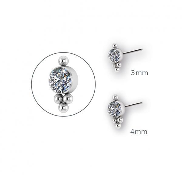 TITANIUM THREADLESS JEWELLED CLUSTERS ATTACHMEN SET W. PREMIUM ZIRCONIA