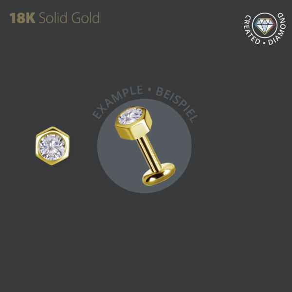 18K GOLD INTERNAL MICRO ATTACHMENT SET W. LAB CREATED DIAMOND