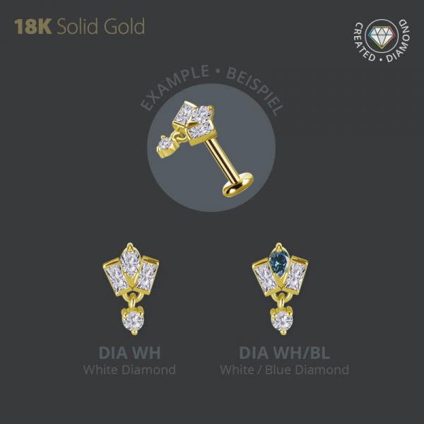 18K GOLD INTERNAL  MICRO ATTACHMENT SET W. LAB CREATED DIAMONDS