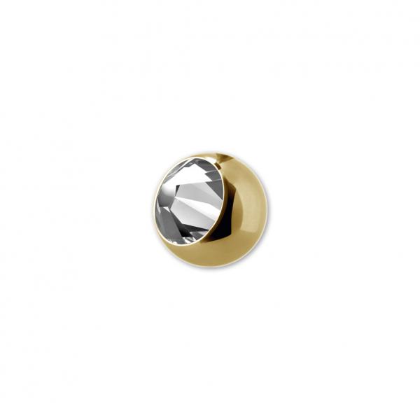24K GOLD PVD SS316L JEWELLED 3.5MM MICRO BALLS (BIG STONE)
