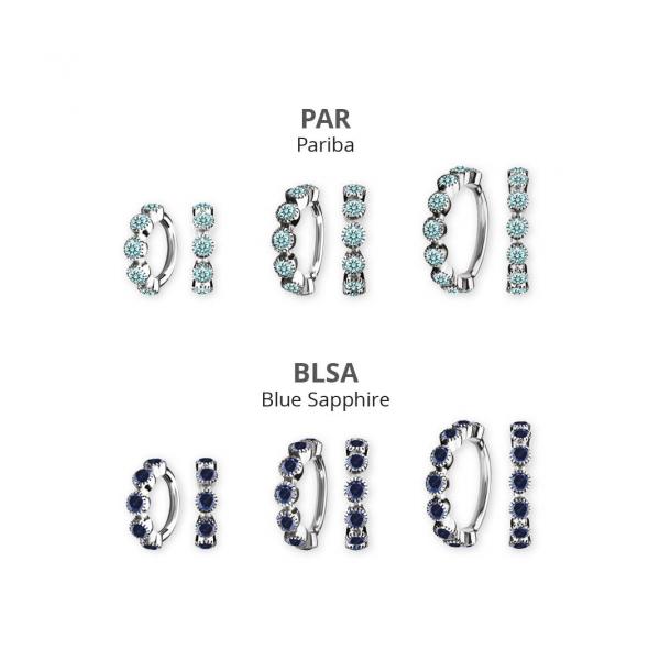 SS316L HINGED RING SET W. LAB CREATED GEMSTONE