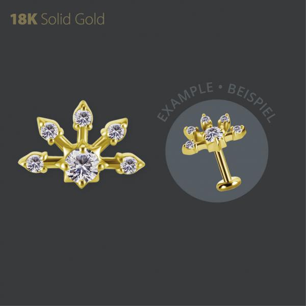 18K GOLD INTERNAL  MICRO ATTACHMENT SET W PREMIUM ZIRCONIA