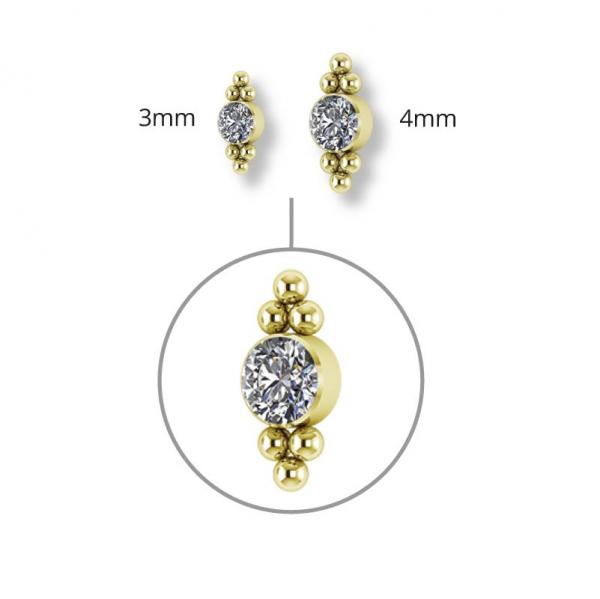 24K GOLD PVD TITANIUM CLUSTER INTERNAL MICRO ATTACHMENT SET W.PREMIUM ZIRCONIA